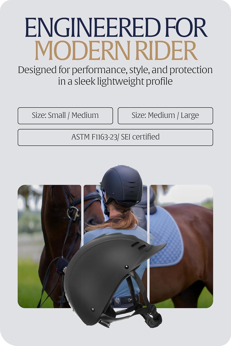 Equinavia Gardian Riding Helmet - Lightweight, Low-Profile Design with Airflow Vents, Easy-Adjust Dial, Removable Coolmax® Liner, ASTM F1163-23/SEI Certified - Image 2
